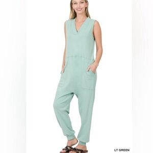 NWOT Zenana Sleeveless Harem Jumpsuit